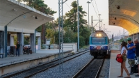 La gare de Palaiofarsalos en Grèce le 31 août 2019
