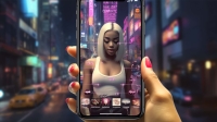 Représentation d'une infleuenceuse en train de faire un live PNJ