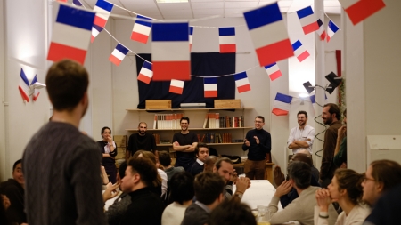 Des adhérents et sympathisants de l'IHT lors du banquet patriotique de la Tête de Veau le 21 janvier 2023