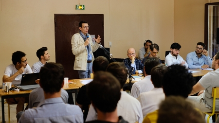 Le président de l'IHT Loïc Chaigneau intervenant lors de l'assemblée générale de l'association le 9 juillet 2022